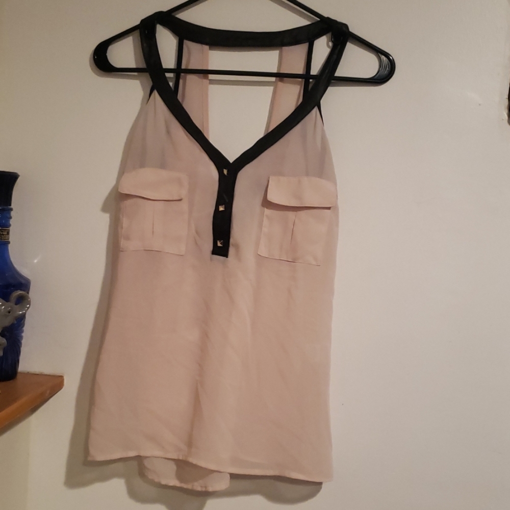 Dressy shear light pink tank top